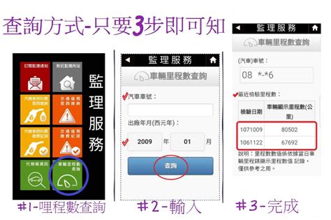 查詢時所輸入的車牌號碼與額外資料|「監理服務APP」也能免費查詢車輛哩程數喔! 